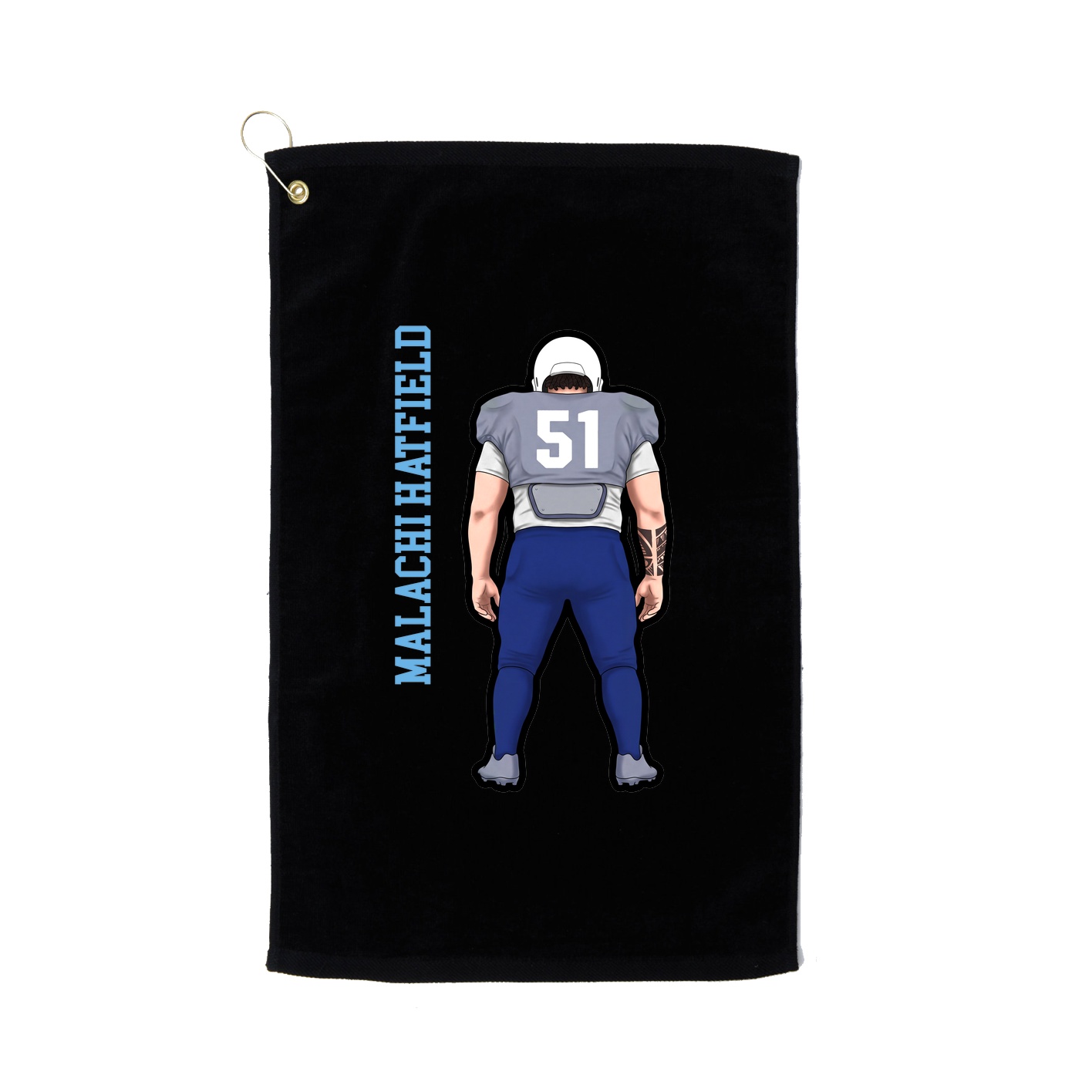 Golf Towel — Name Vertical in Black