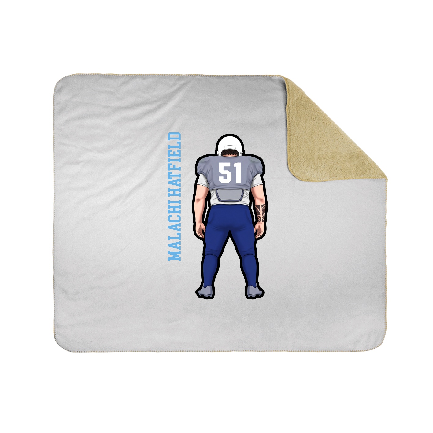 Throw Blanket — Name Vertical in White