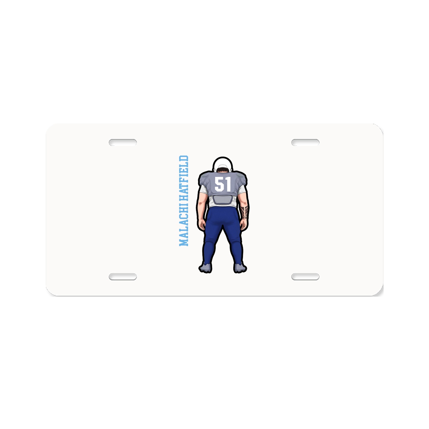 License Plate — Name Vertical in Classic