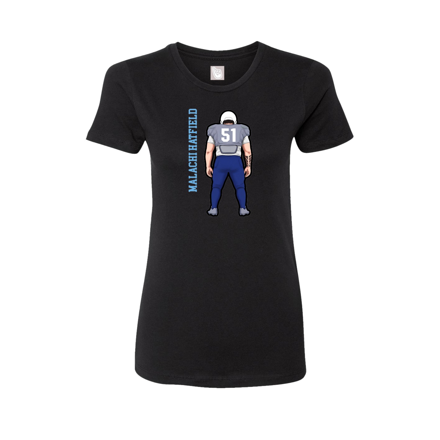 Fitted Women's Tee — Name Vertical in Black