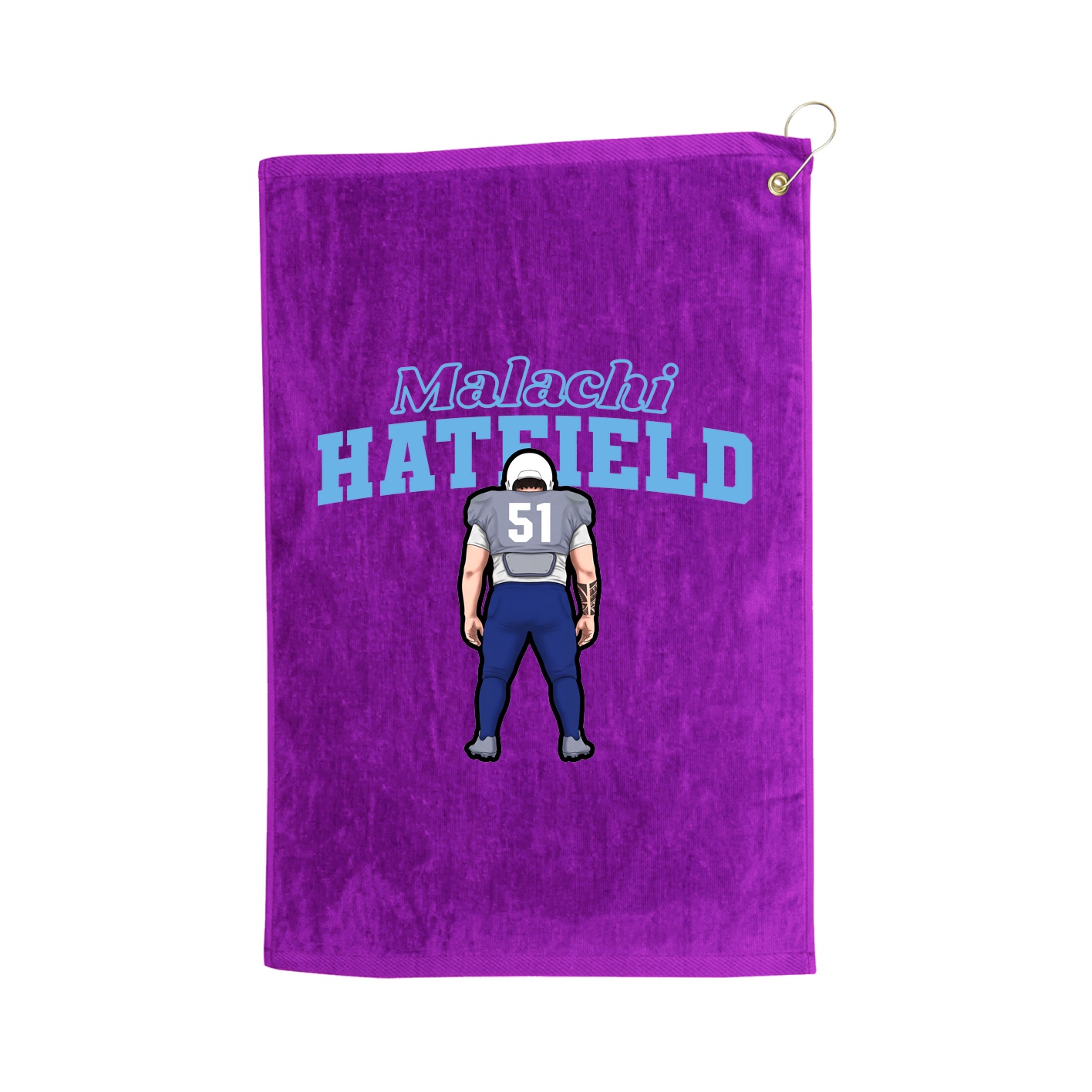 Golf Towel — Name Arch in Purple