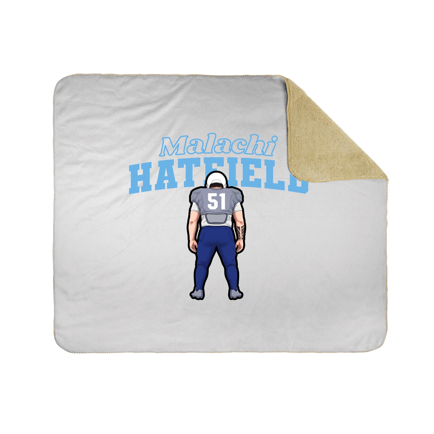 Throw Blanket — Name Arch in White