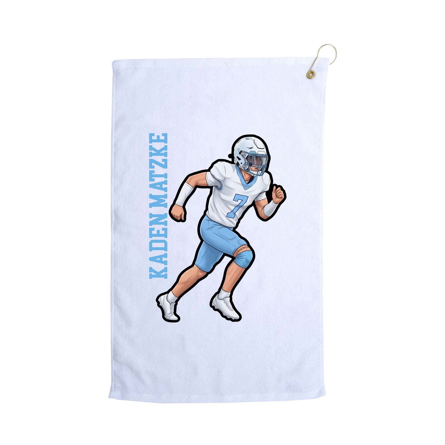 Golf Towel — Name Vertical in White
