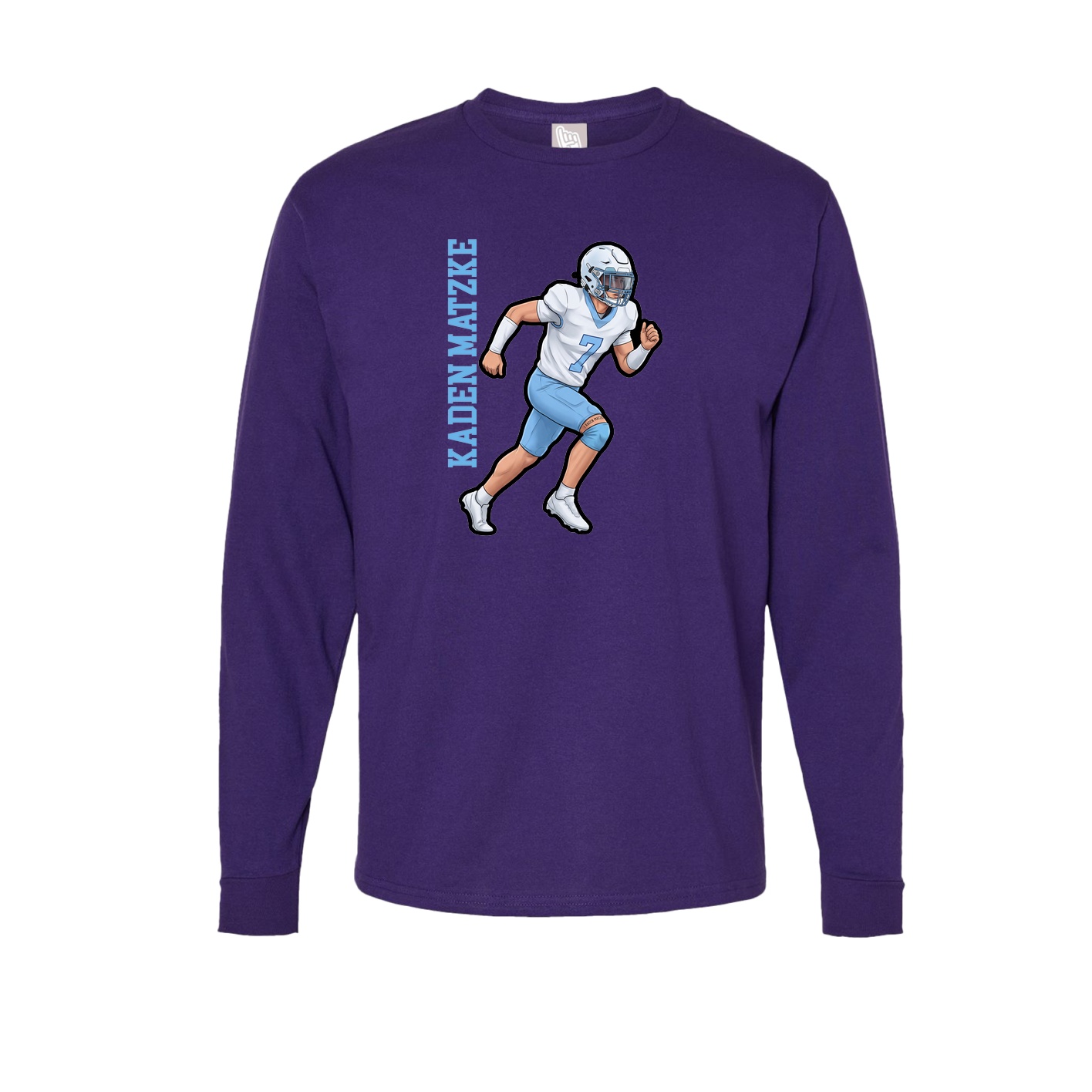 Long Sleeve Tee — Name Vertical in Purple