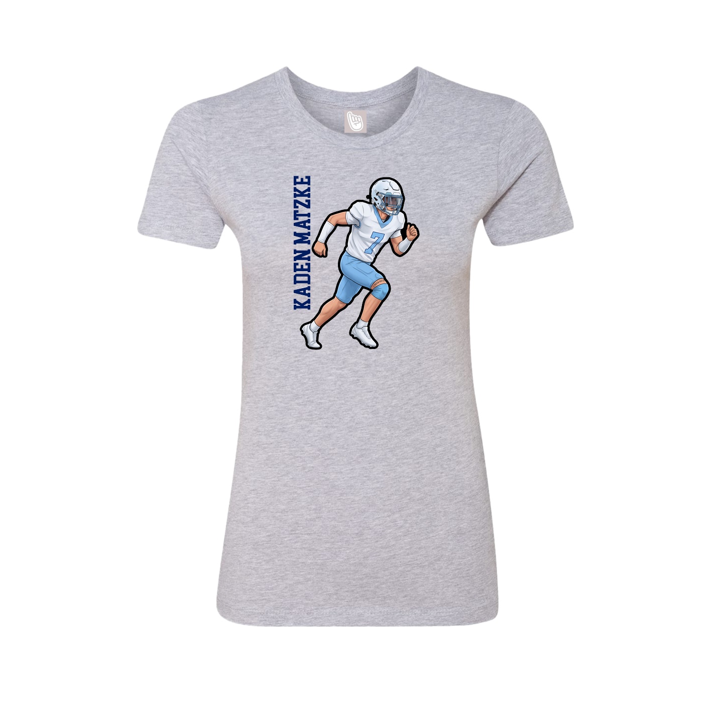 Fitted Women's Tee — Name Vertical in Grey