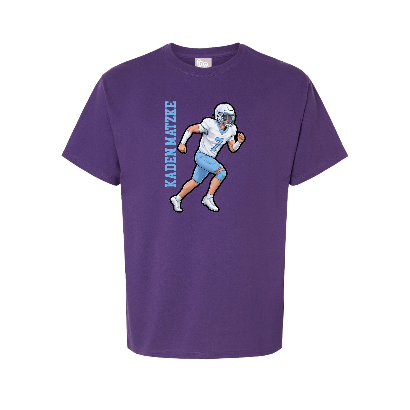 Youth Tee — Name Vertical in Purple