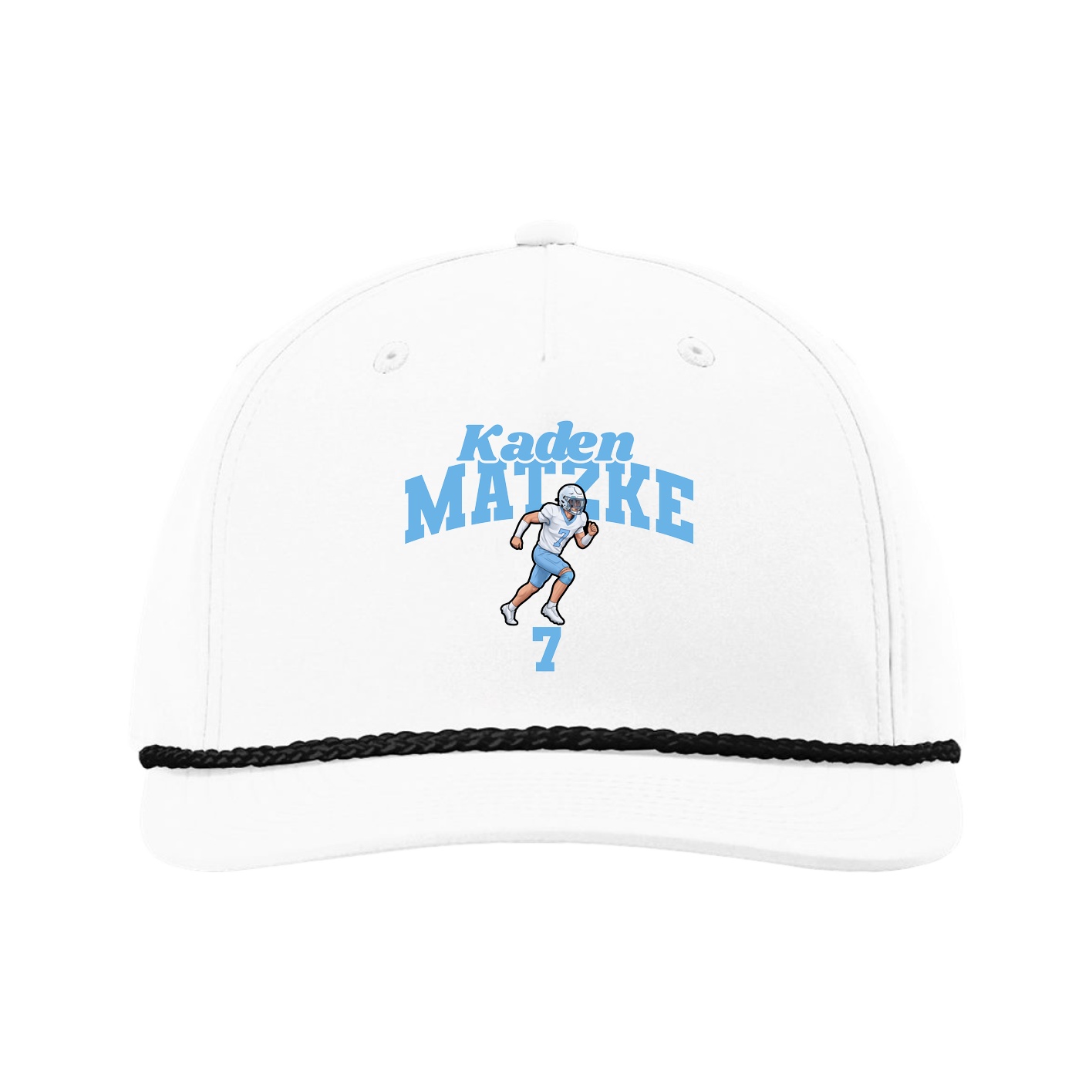 Five-Panel Classic Rope Cap — Signature Arch in White