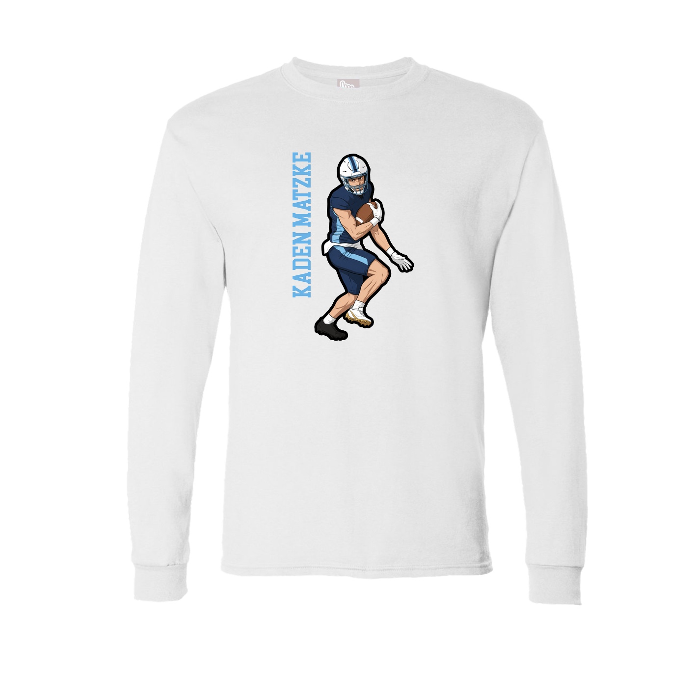 Long Sleeve Tee — Name Vertical in White