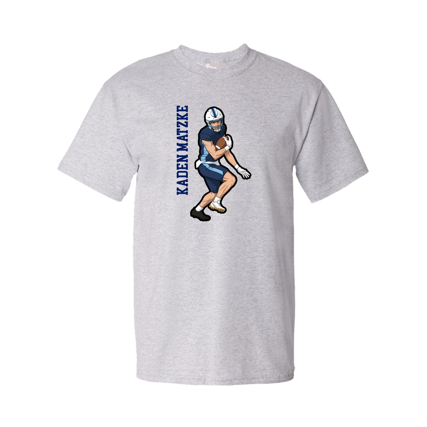Youth Tee — Name Vertical in Grey