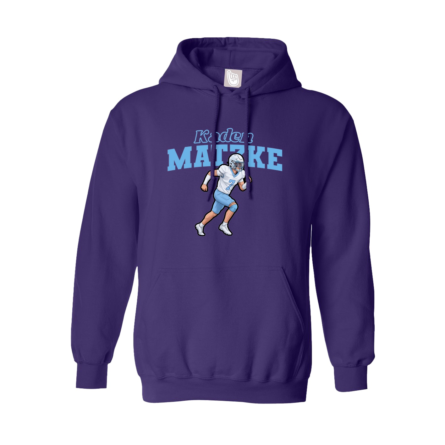 Youth Hoodie — Name Arch in Purple