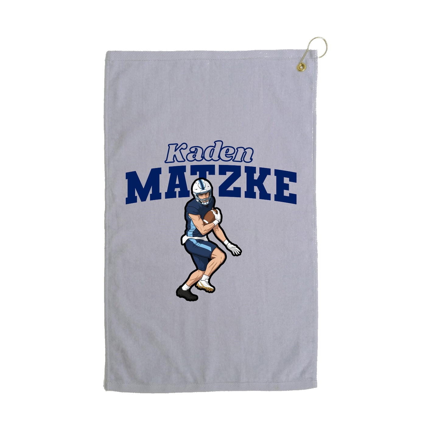 Golf Towel — Name Arch in Grey