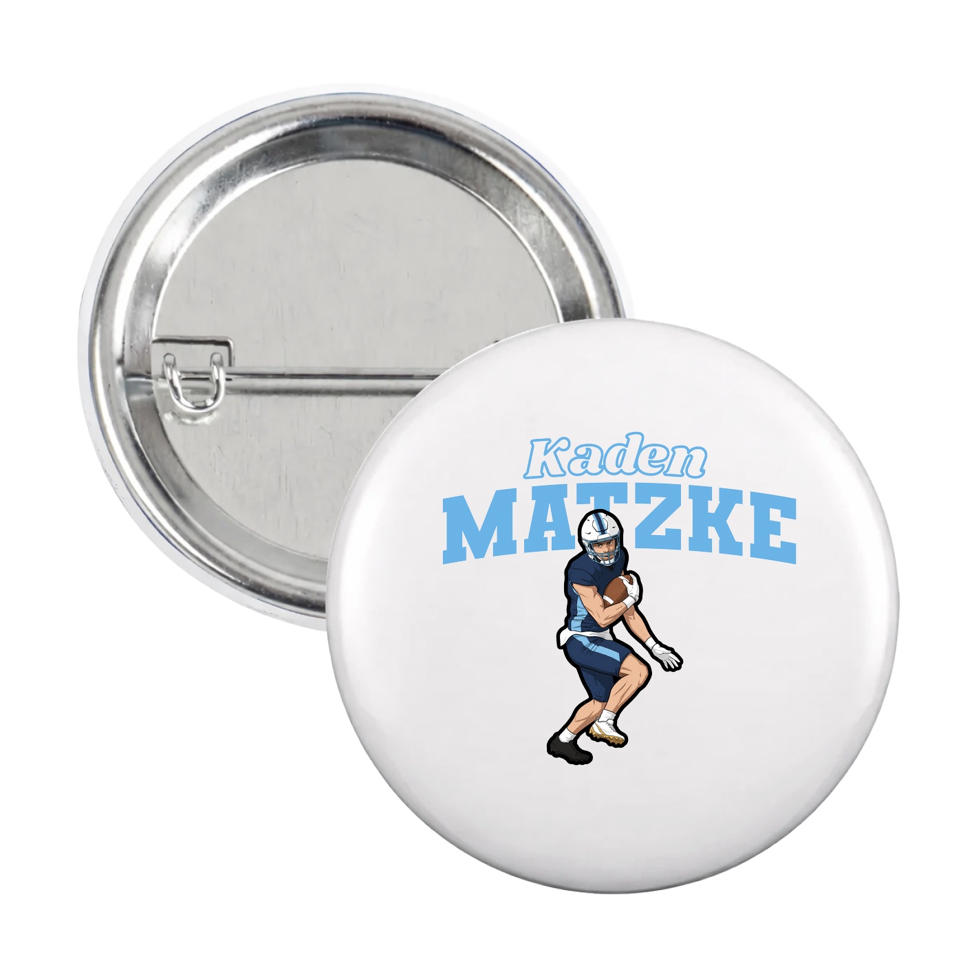 Game Day Button — Name Arch in White