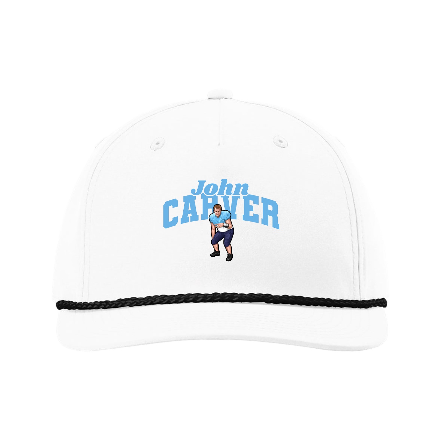 Five-Panel Classic Rope Cap — Signature Arch in White