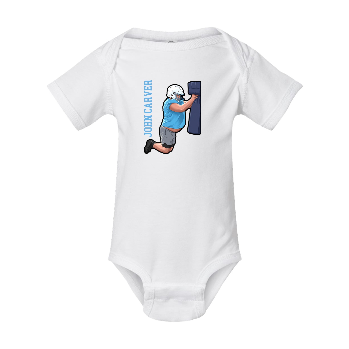 Baby Onesie — Name Vertical in White
