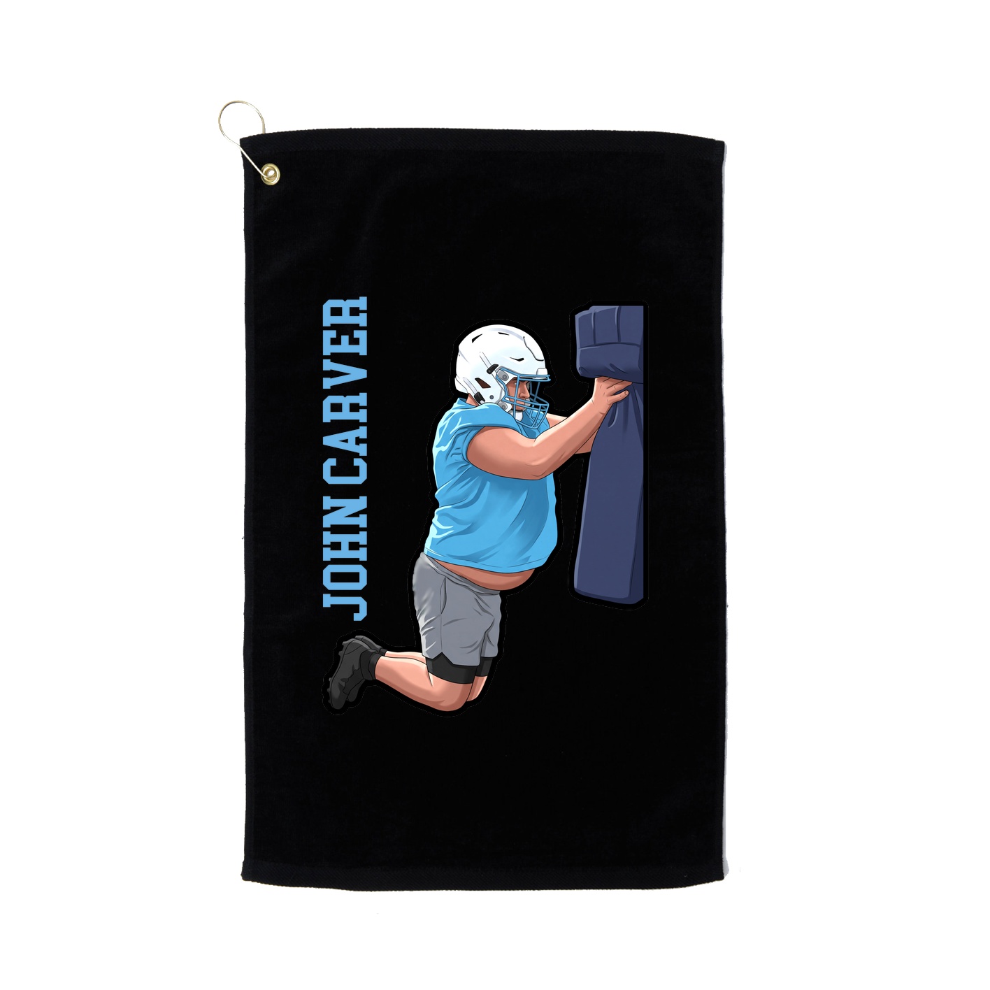 Golf Towel — Name Vertical in Black