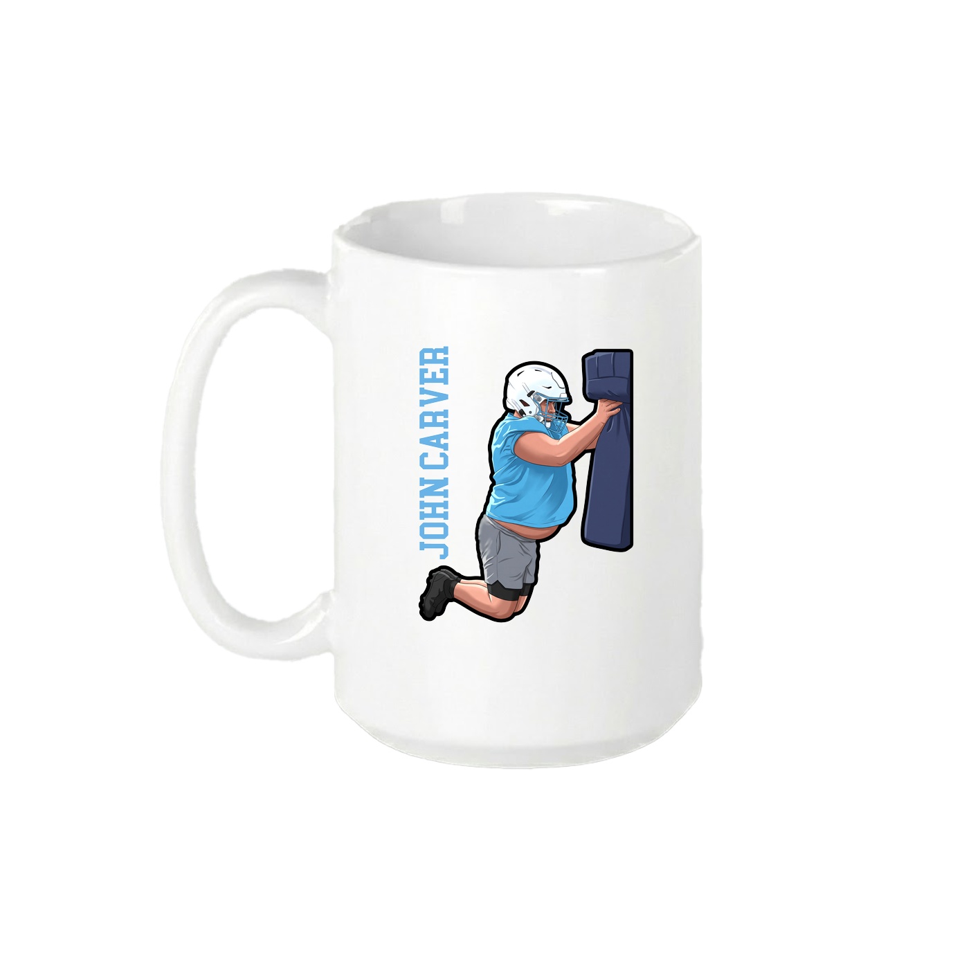 15oz Coffee Mug — Name Vertical in White