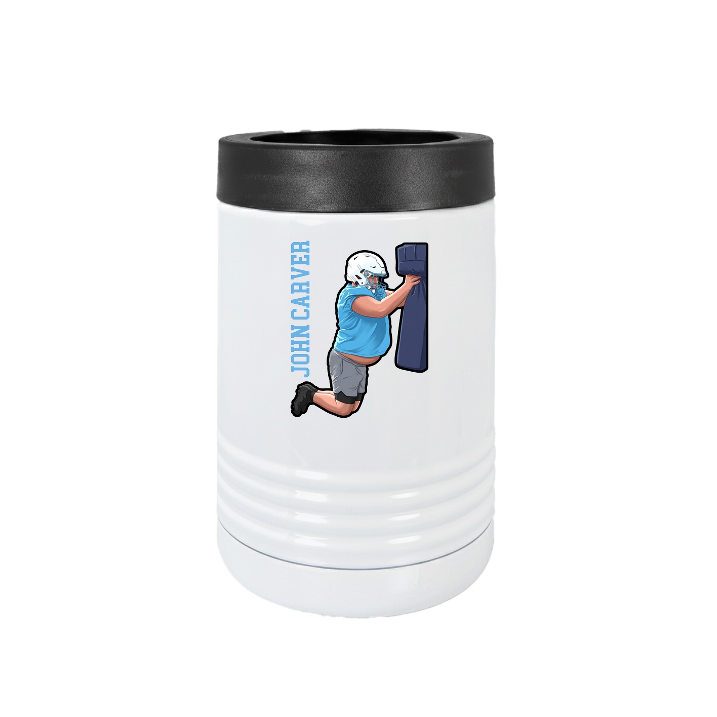 Beverage Holder — Name Vertical in White