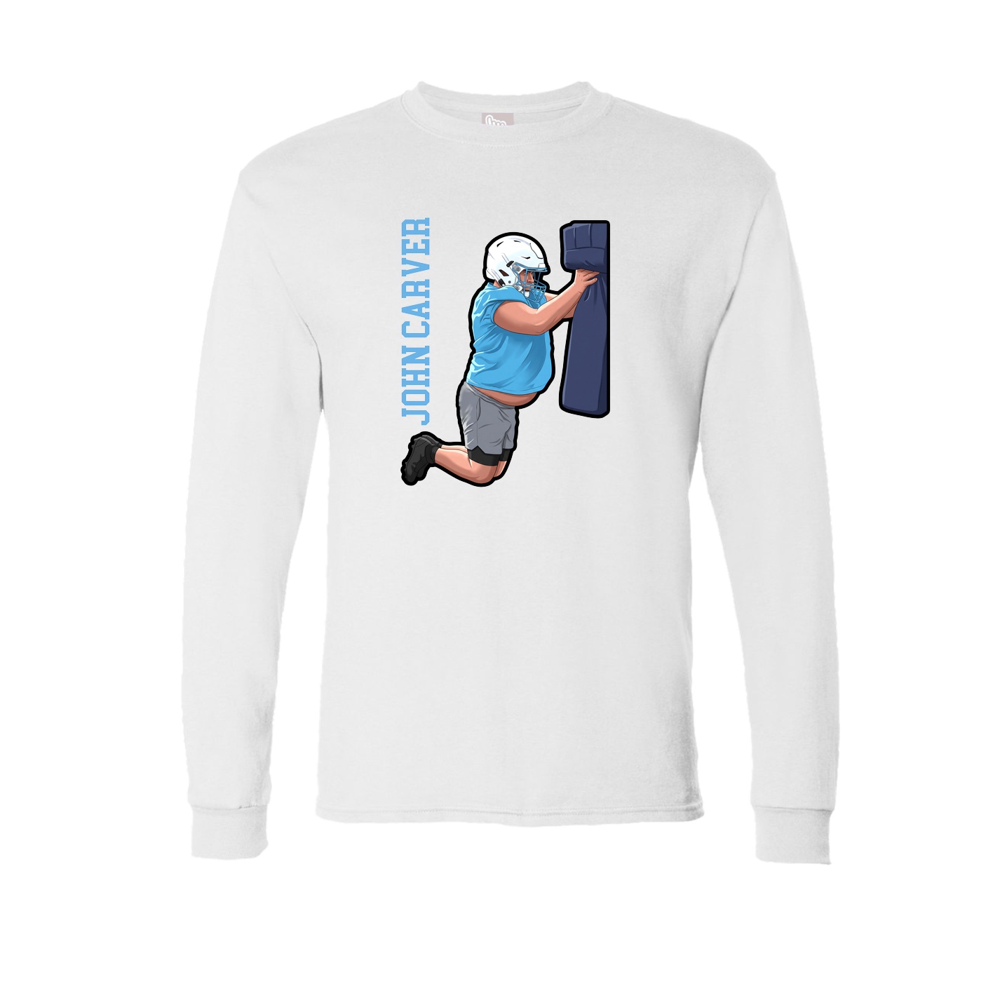Long Sleeve Tee — Name Vertical in White