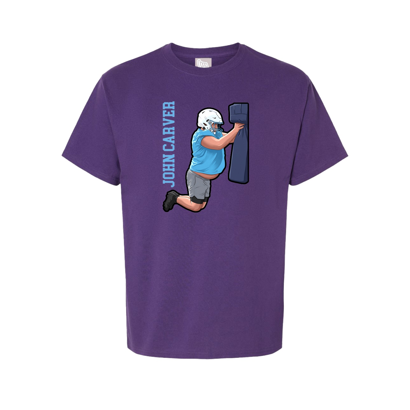 Youth Tee — Name Vertical in Purple