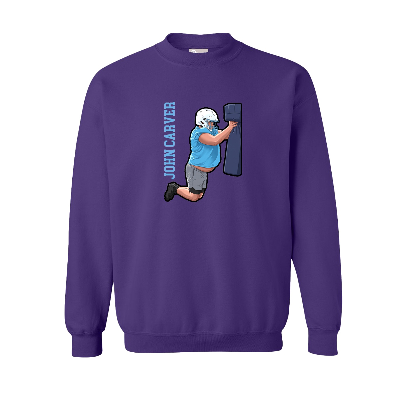 Fleece Crew — Name Vertical in Purple