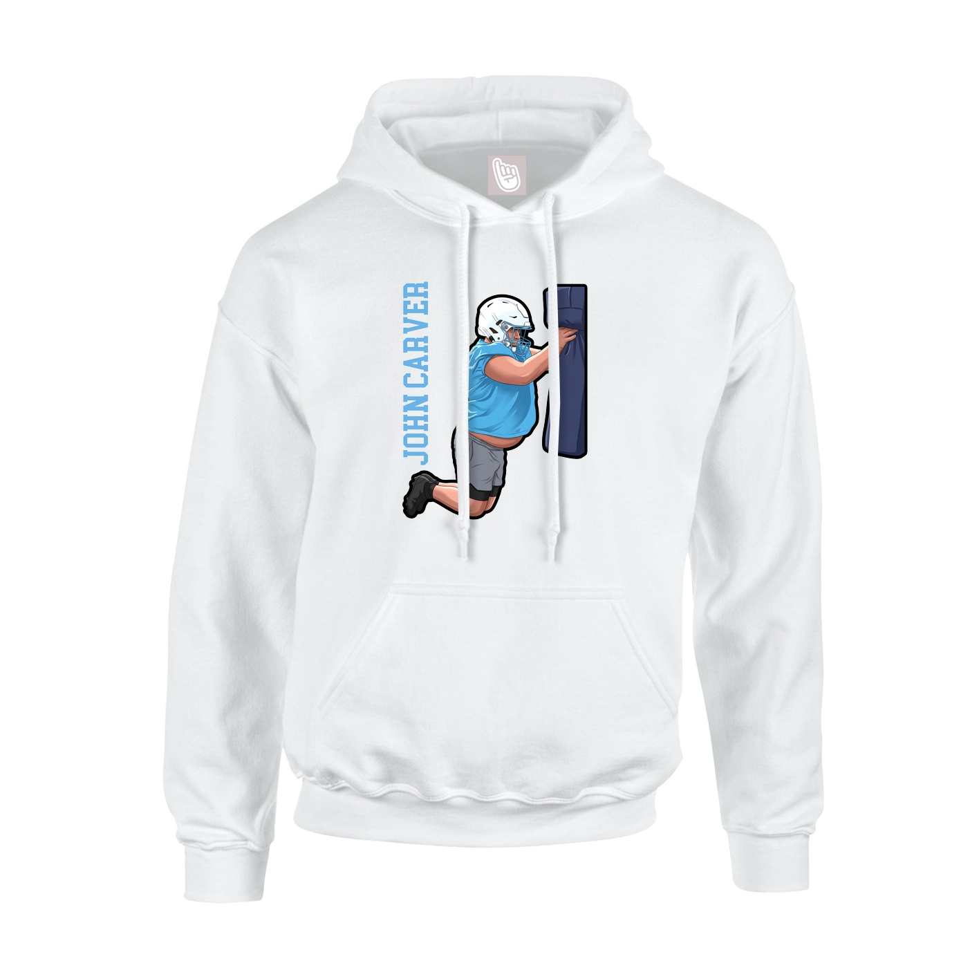 Youth Hoodie — Name Vertical in White