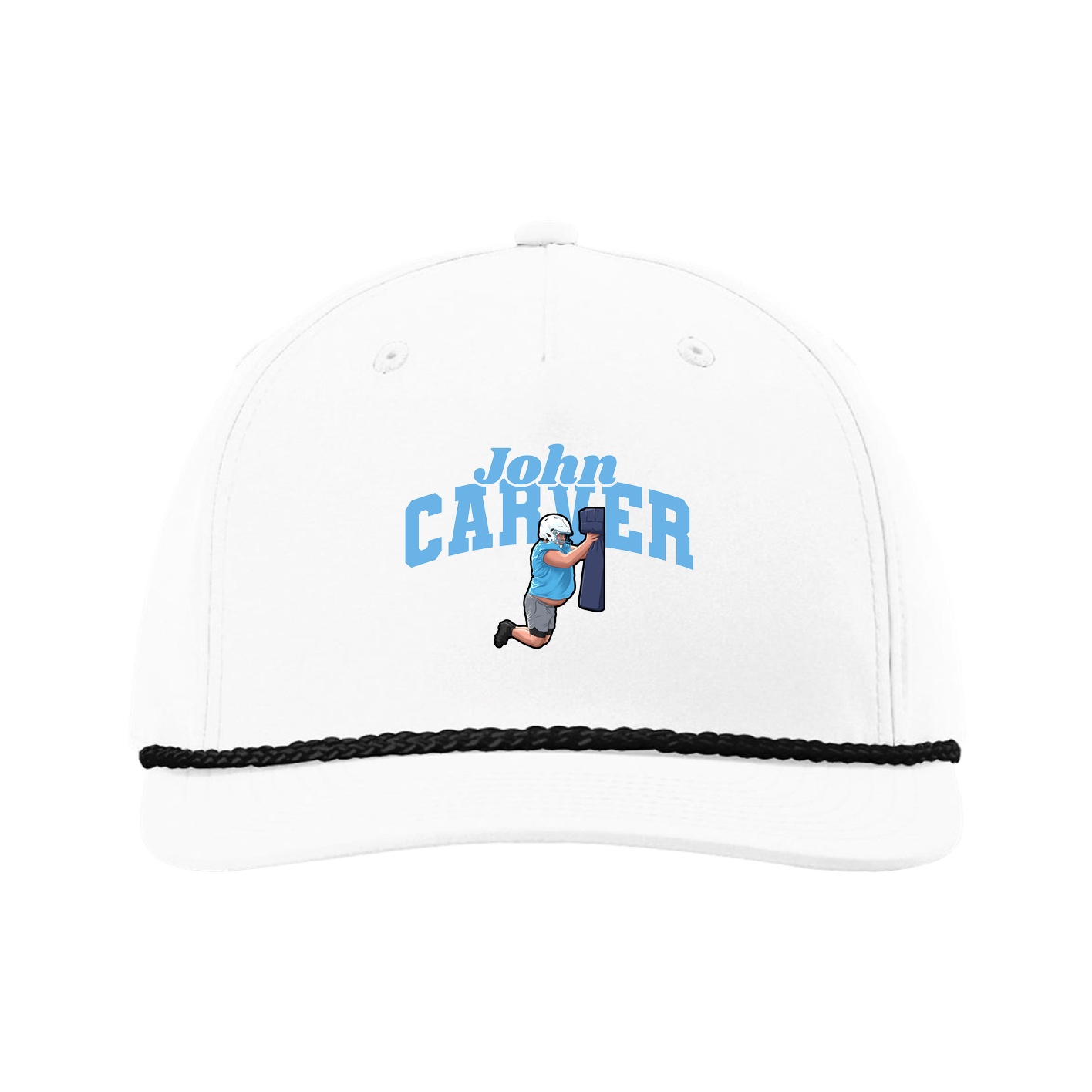 Five-Panel Classic Rope Cap — Signature Arch in White