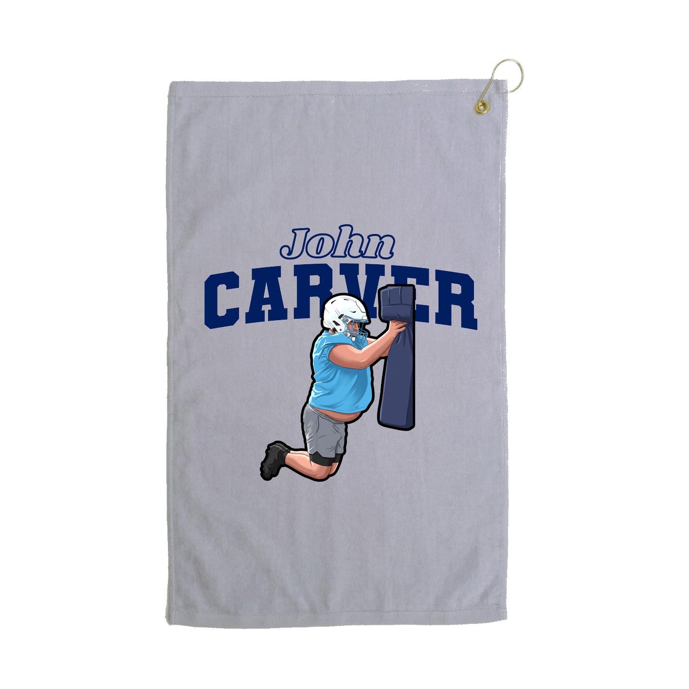 Golf Towel — Name Arch in Grey