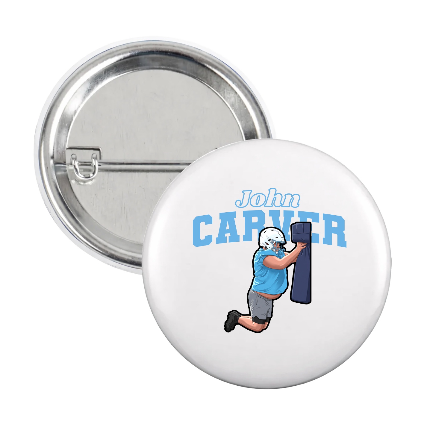 Game Day Button — Name Arch in White
