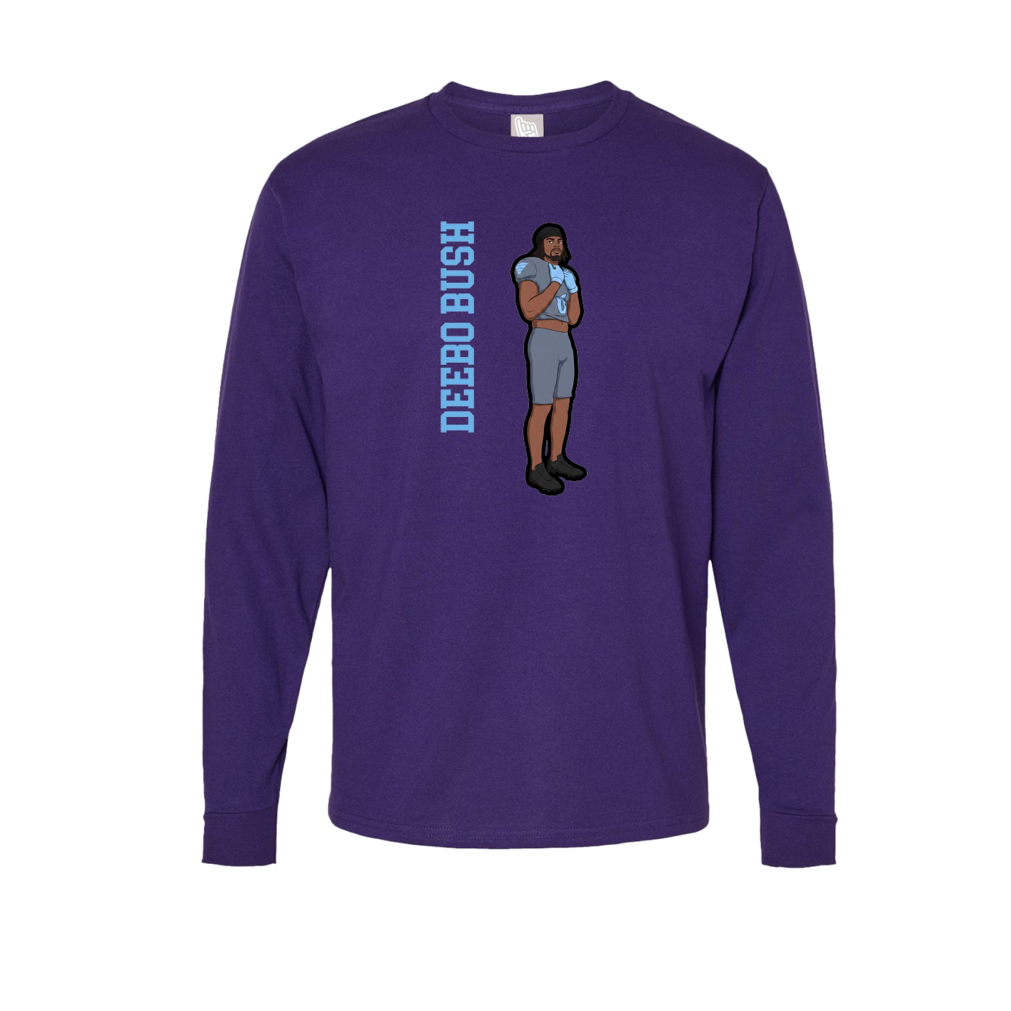 Long Sleeve Tee — Name Vertical in Purple