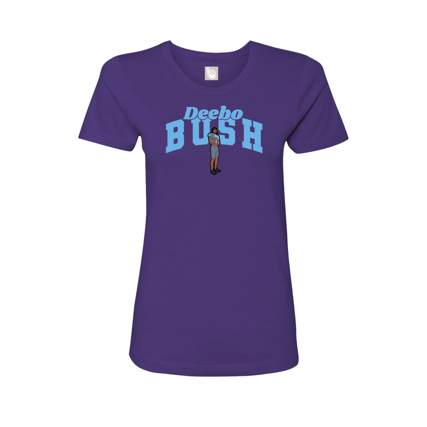 Fitted Women's Tee — Signature Arch in Purple