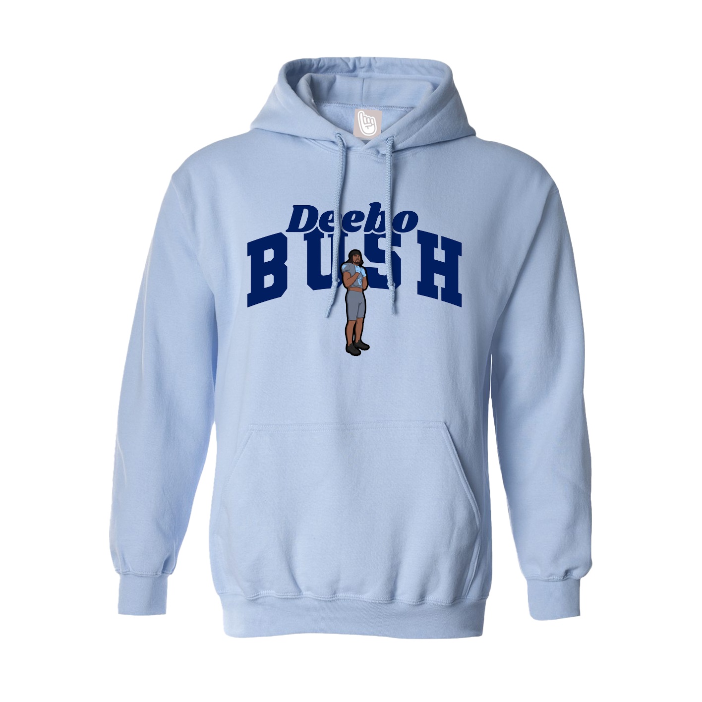 Hoodie — Signature Arch in Light Blue