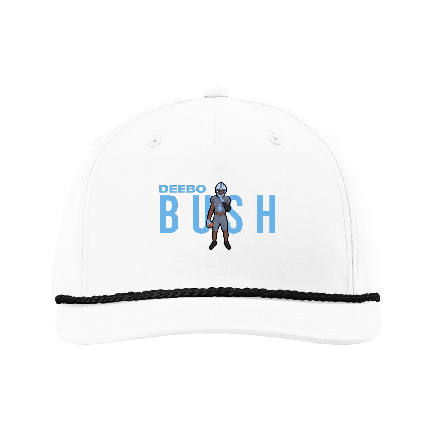 Five-Panel Classic Rope Cap — Player Name in White