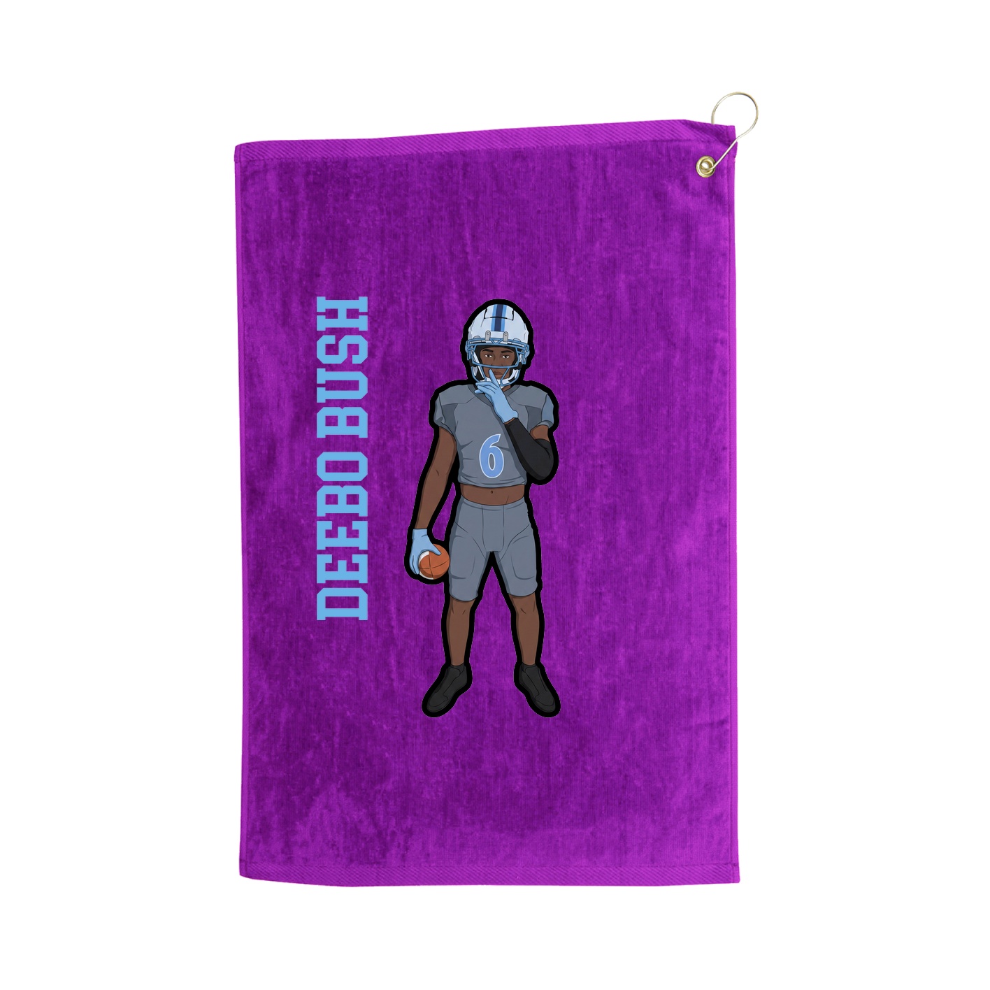 Golf Towel — Name Vertical in Purple