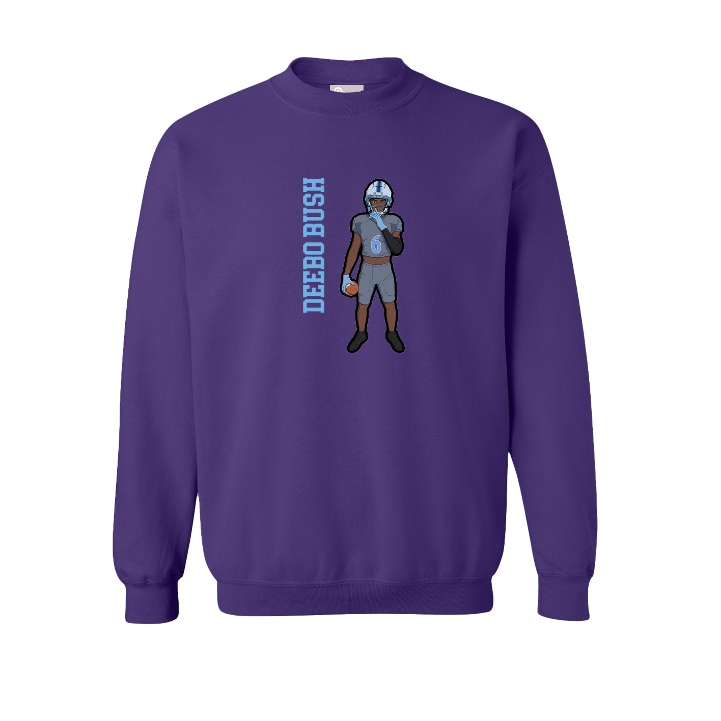 Fleece Crew — Name Vertical in Purple
