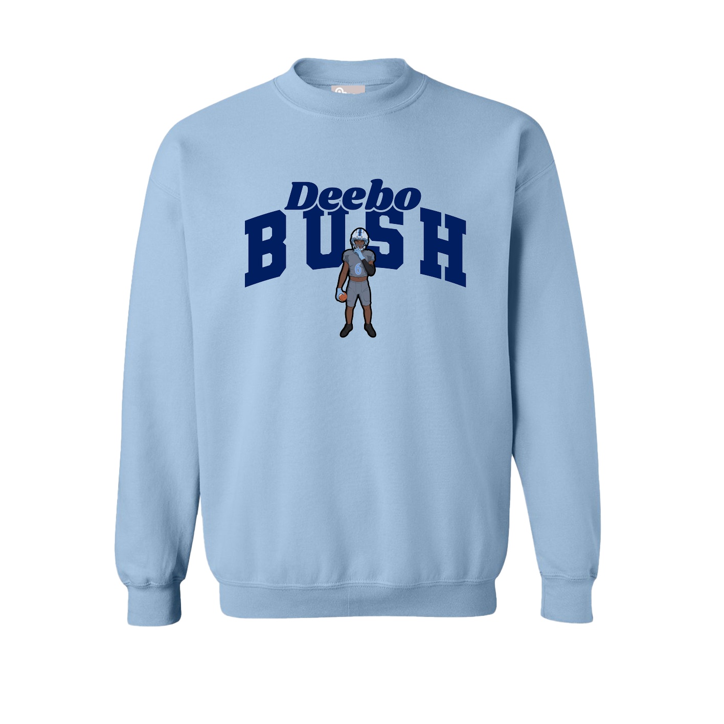 Fleece Crew — Signature Arch in Light Blue