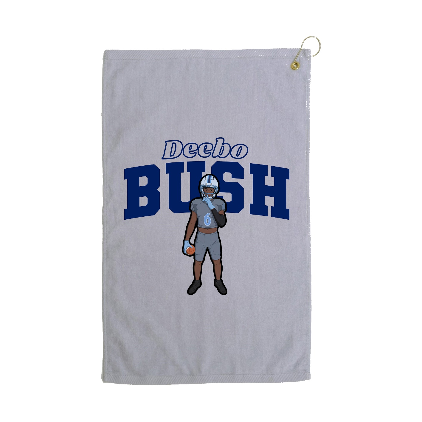 Golf Towel — Name Arch in Grey