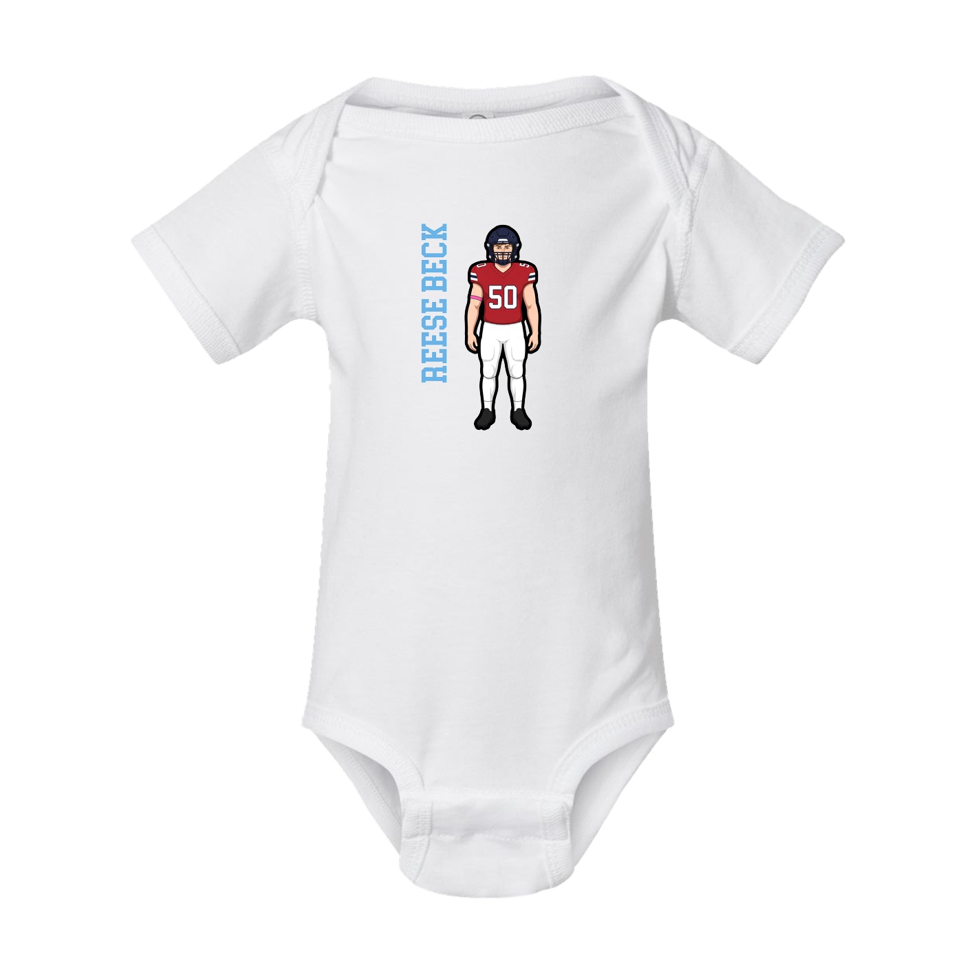 Baby Onesie — Name Vertical in White