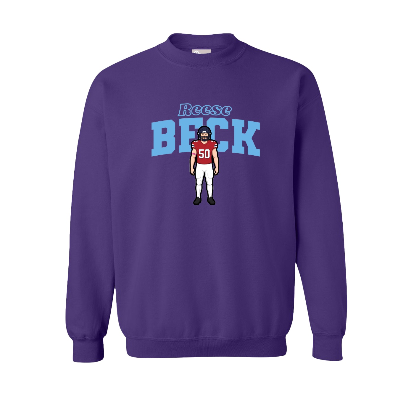 Fleece Crew — Name Arch in Purple