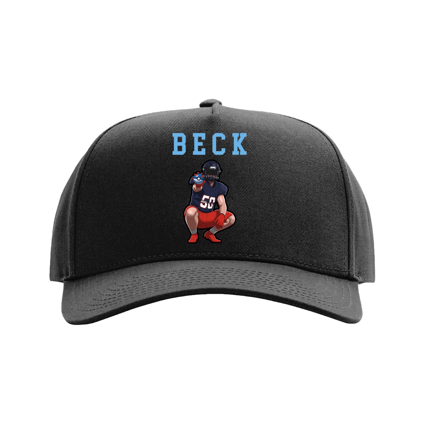 Full Fabric Five-Panel Champ Cap — Shirsey in Black