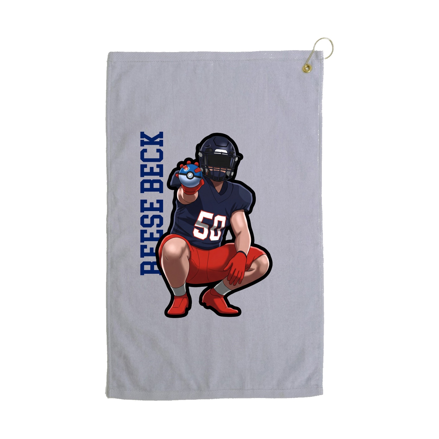 Golf Towel — Name Vertical in Grey