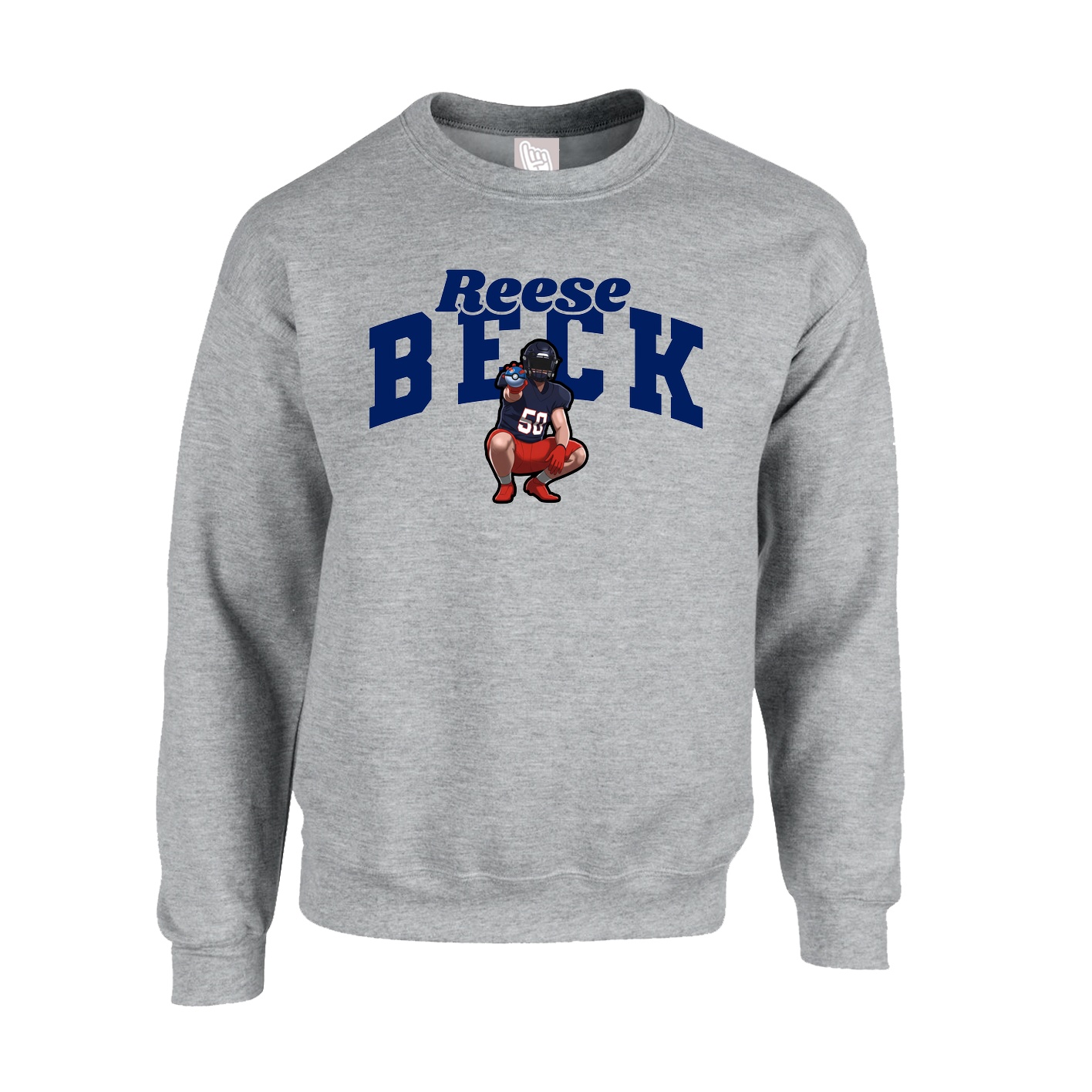 Fleece Crew — Signature Arch in Grey