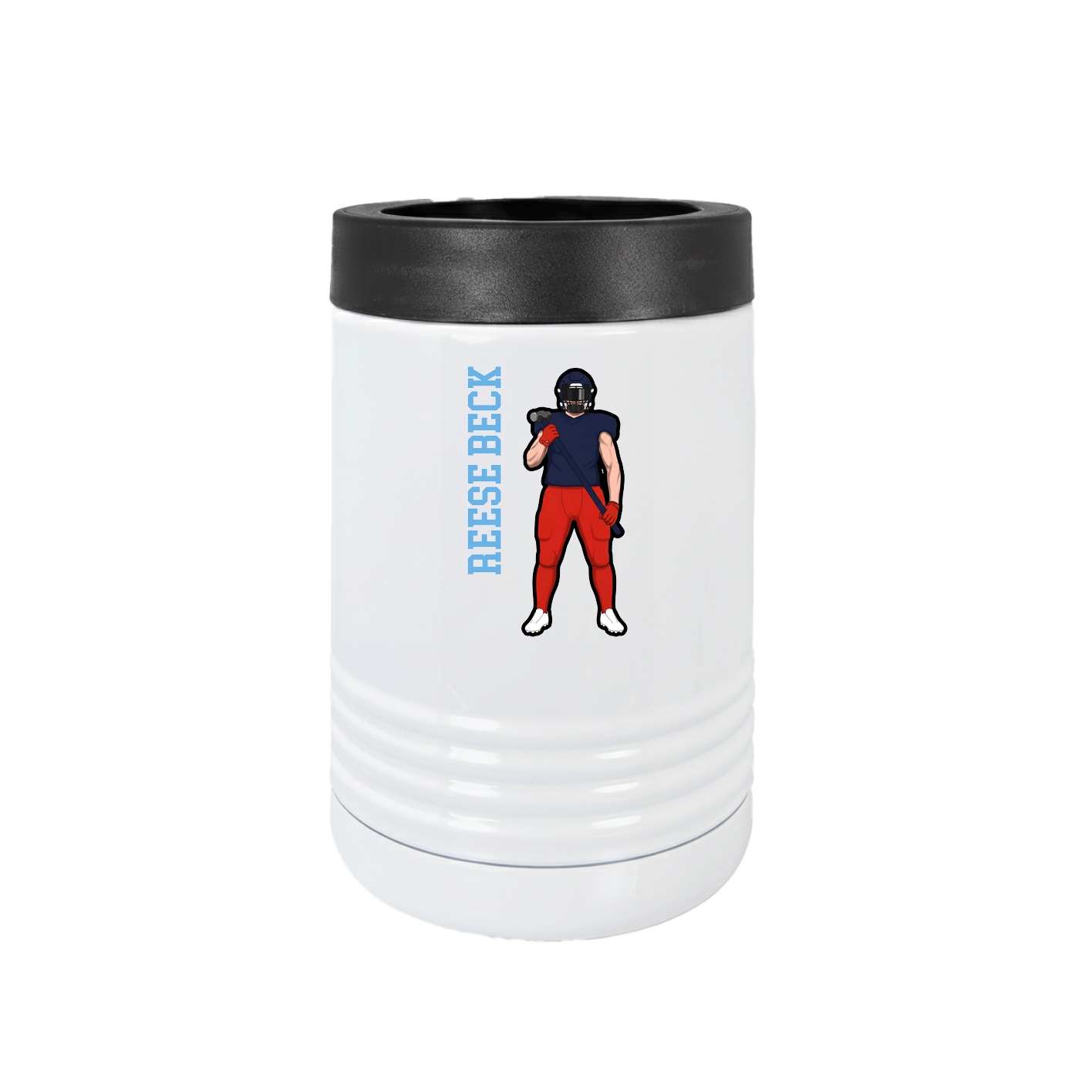 Beverage Holder — Name Vertical in White