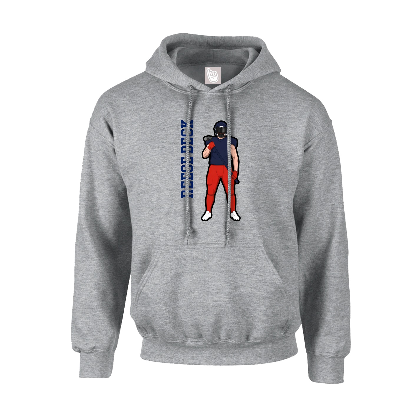 Youth Hoodie — Name Vertical in Grey