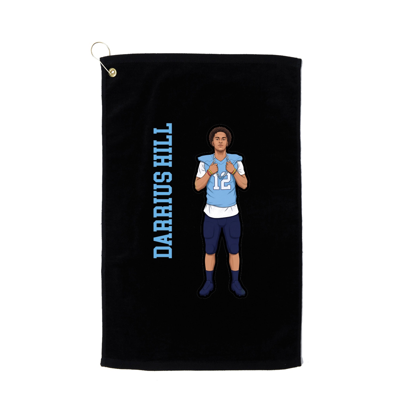 Golf Towel — Name Vertical in Black