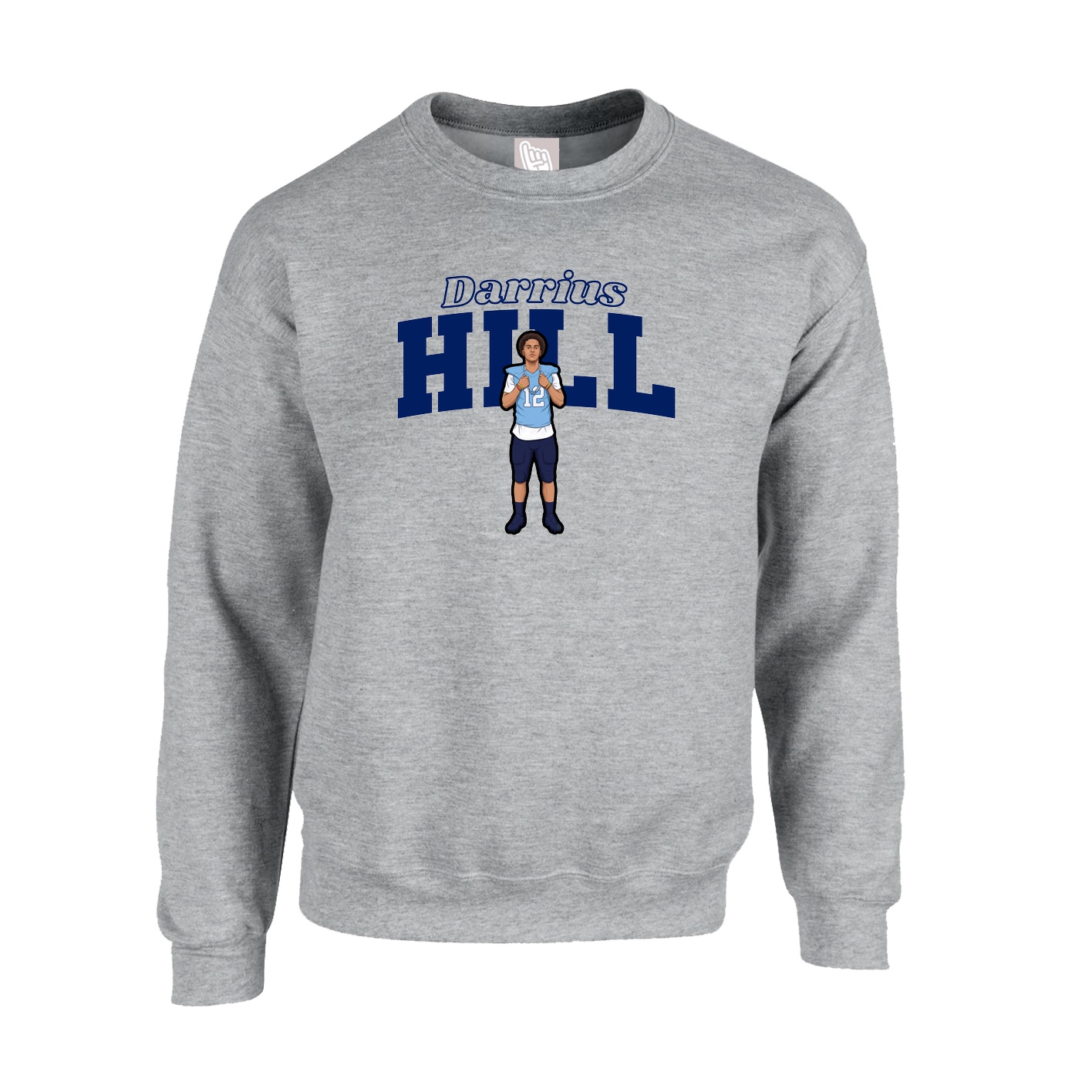 Fleece Crew — Name Arch in Grey