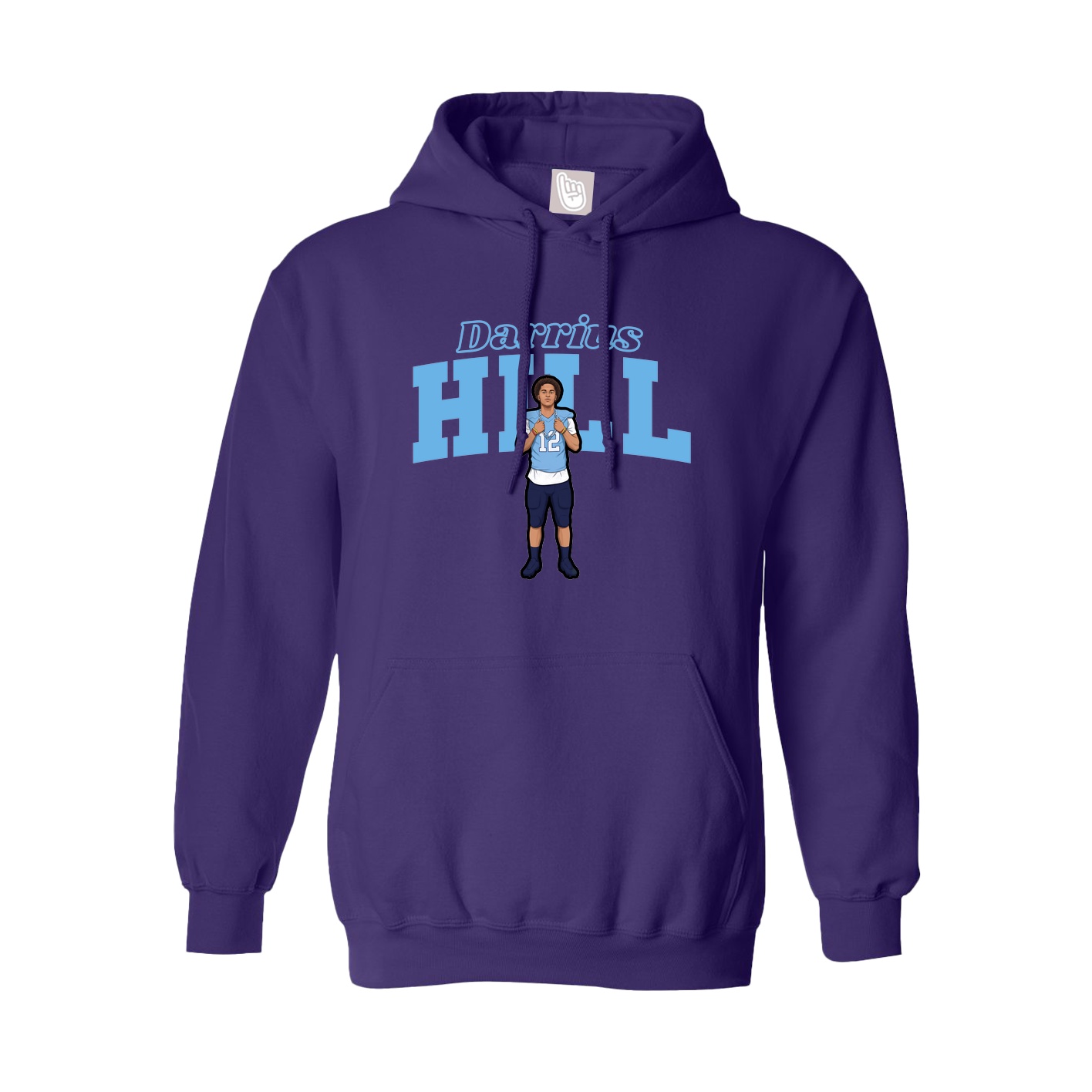 Youth Hoodie — Name Arch in Purple