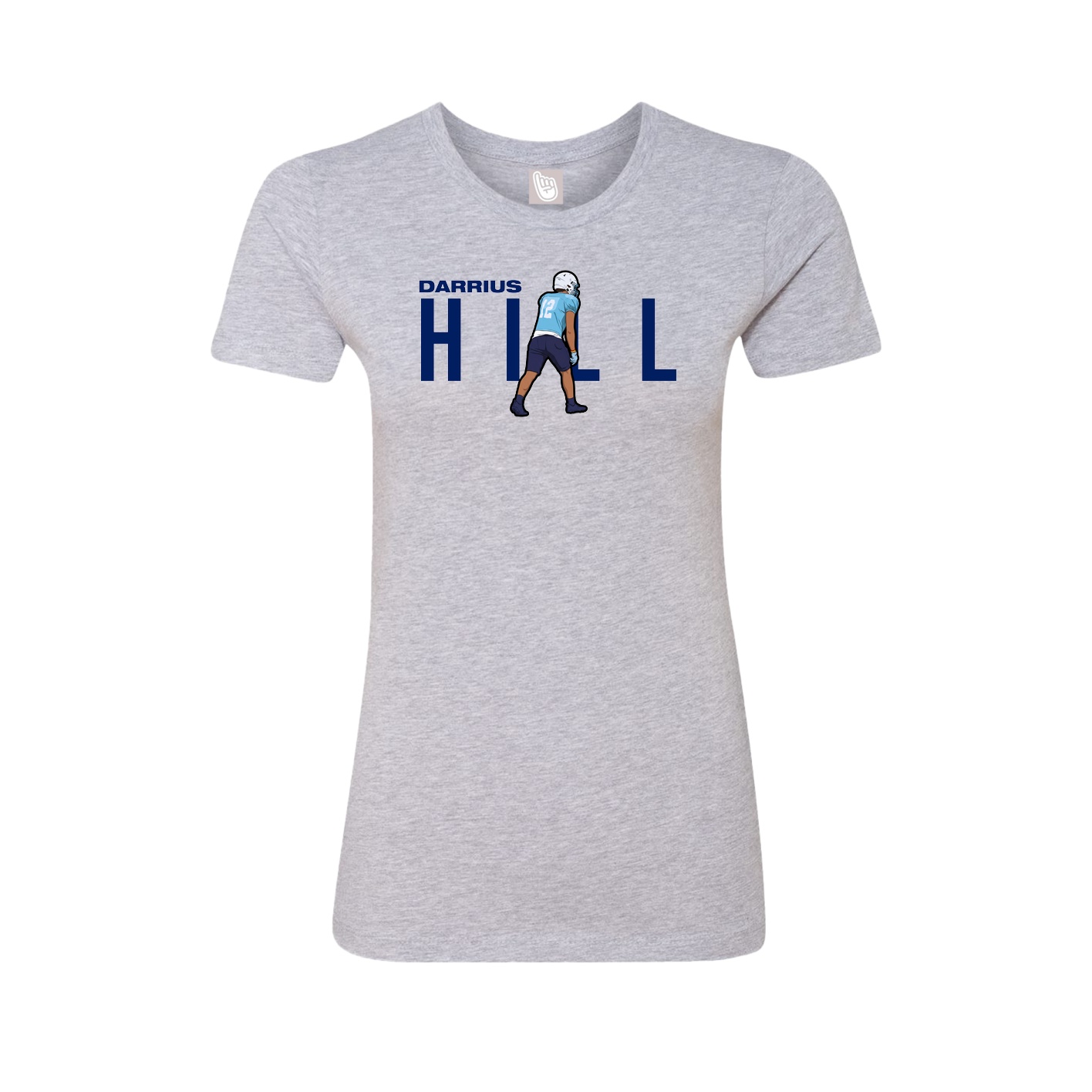 Fitted Women's Tee — Player Name in Grey