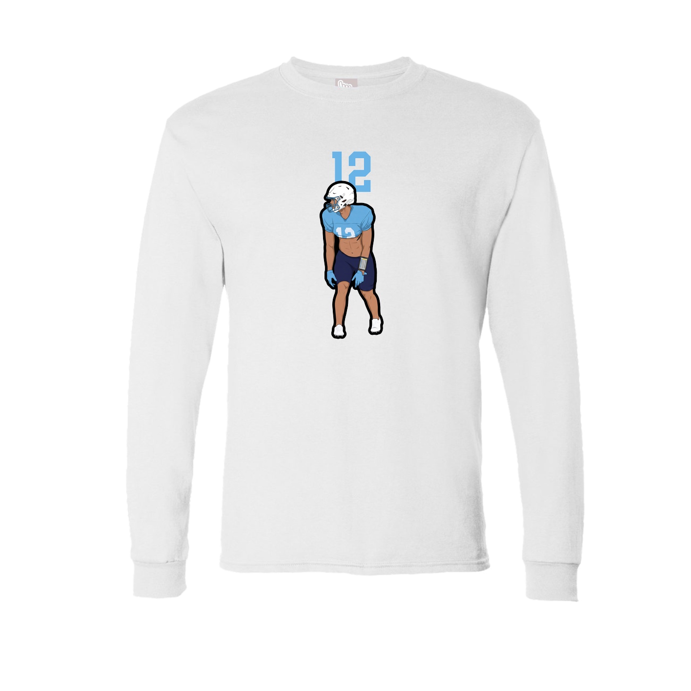Long Sleeve Tee — Number Top in White