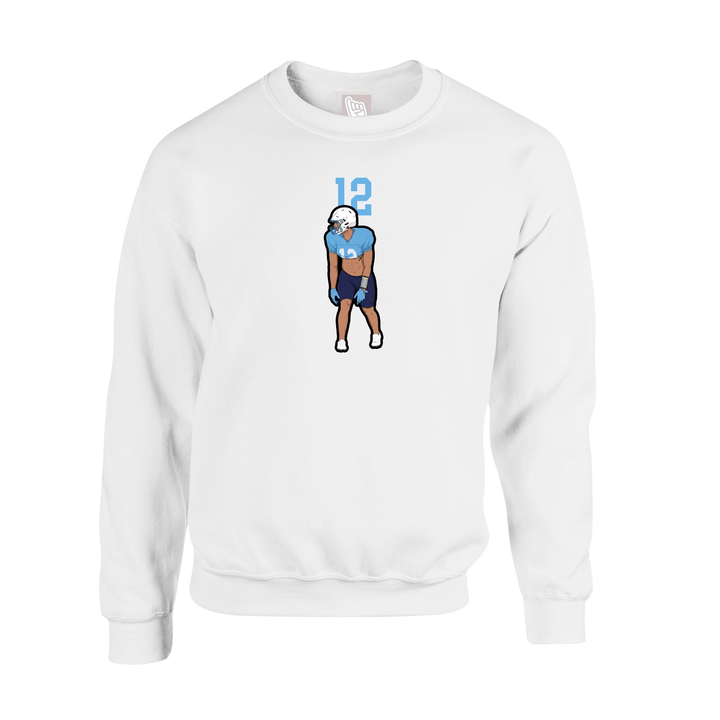 Fleece Crew — Number Top in White