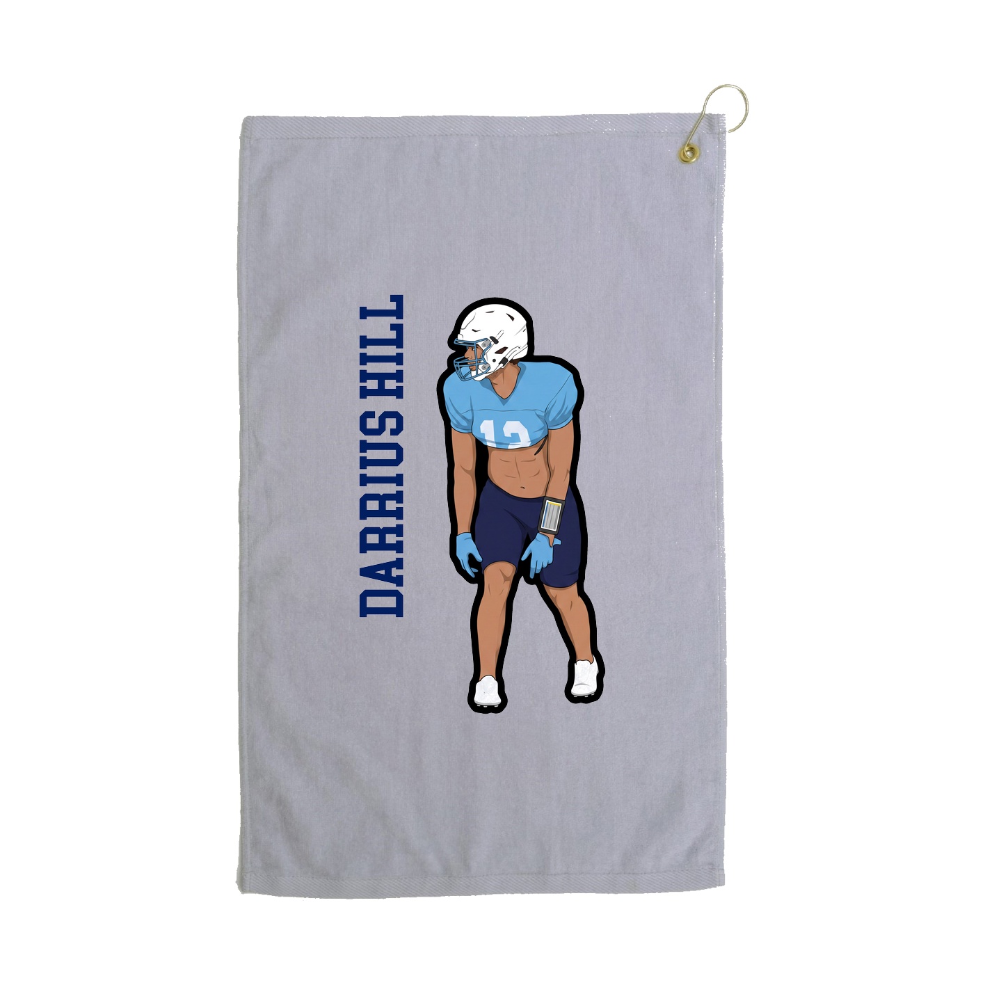 Golf Towel — Name Vertical in Grey